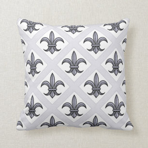 Coussin Fleur-De-Lis (argent)