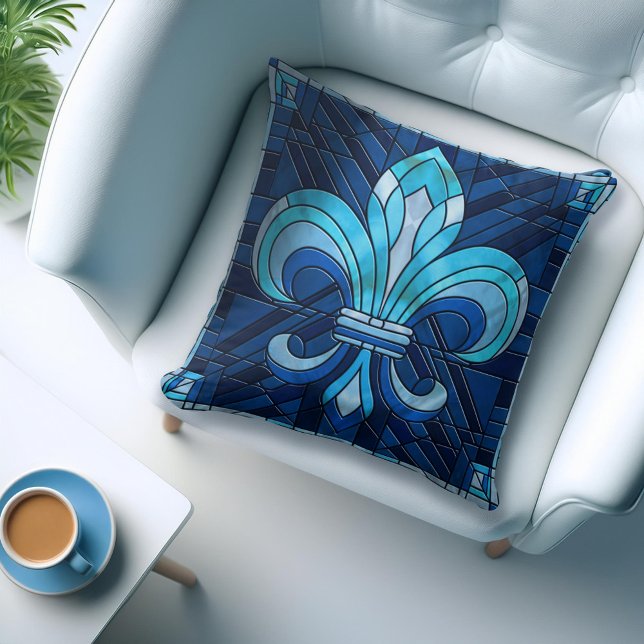 Coussin Fleur-de-lis - Art de la mosaïque de verre (Créateur téléchargé)