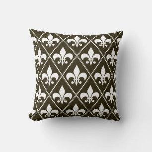 Coussin Fleur de Lis au chocolat