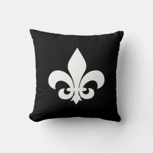 Coussin Fleur de Lis noir et blanc