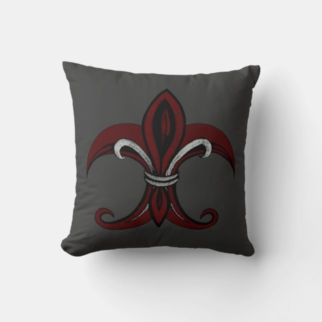 Coussin Fleur de Lis Red (Recto)
