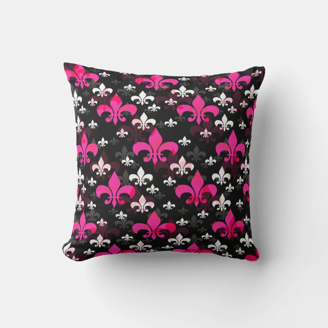 Coussin Fleur De Lis Rose Blanc (Recto)