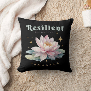 Coussin fleur de lotus aquarelle personnalisée motivationn