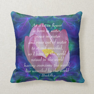 Coussin Fleur de Lotus de citation de Bouddha