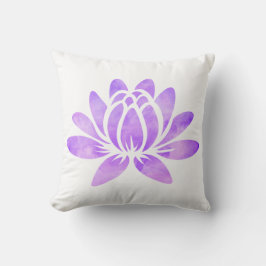 Coussin Fleur de Lotus pourpre d'aquarelle moderne
