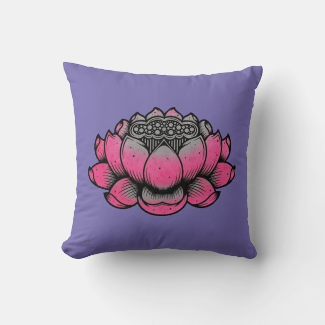 Coussin Fleur de lotus traditionnelle (Recto)