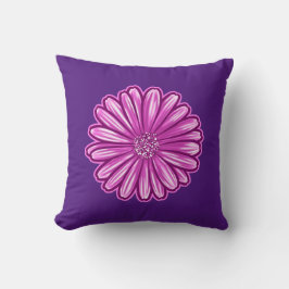 Coussin Fleur de marguerite africaine, Illustration réalis