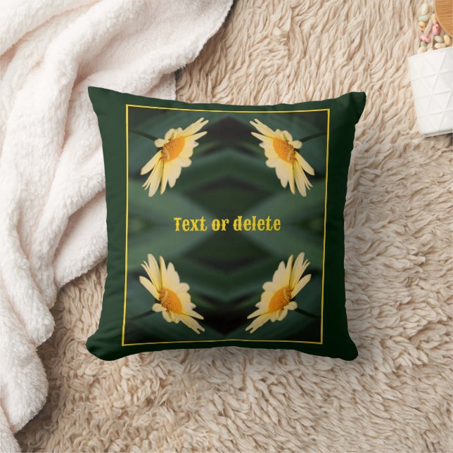 Coussin Fleur de marguerite jaune Abstrait personnalisé (Couverture)