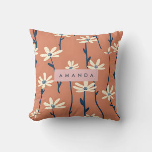 Coussin Fleur de Marguerite Rétro Ludique Personnalisée