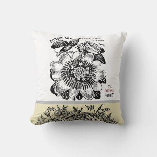 Coussin Fleur de passion antique - Votre choix de texte