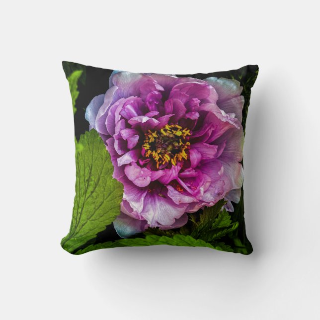 Coussin Fleur de pivoine rose (Recto)