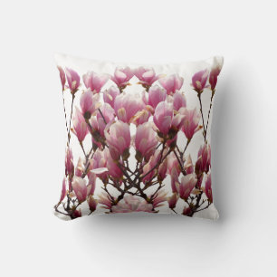 Coussin Fleur de printemps rose florissante Magnolias