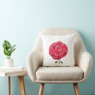 Coussin Fleur de rose rouge florale