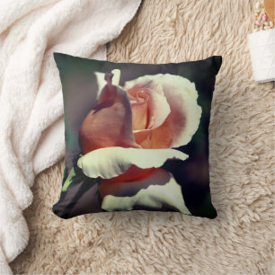 Coussin Fleur de Rosier Bourgeon de pêche 