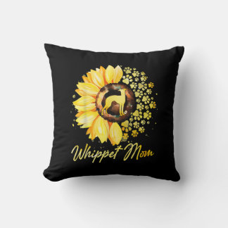 Coussin Fleur de soleil Whippet Maman Amoureux des chiens