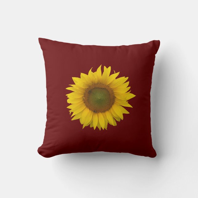 Coussin Fleur de tournesol rouge (Recto)