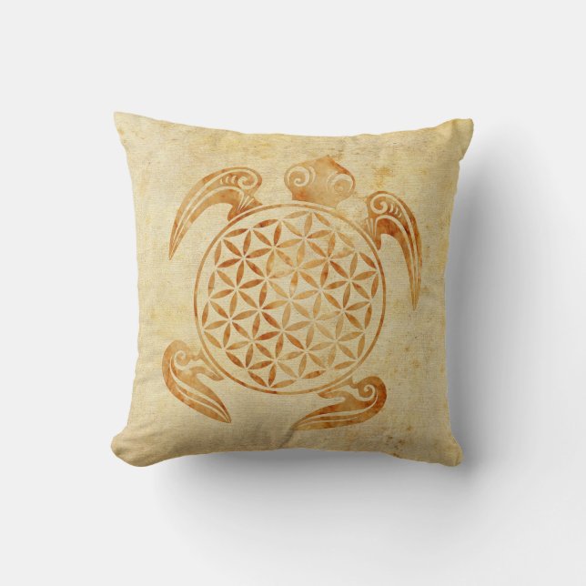 Coussin Fleur de vie / Blume des Lebens - pierre de tortue (Recto)