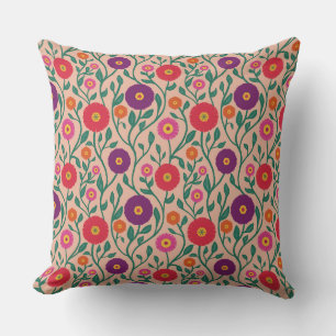 Coussin Fleur de vigne du milieu du siècle Guirlande de