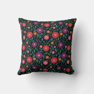 Coussin Fleur de vigne du milieu du siècle Guirlande de