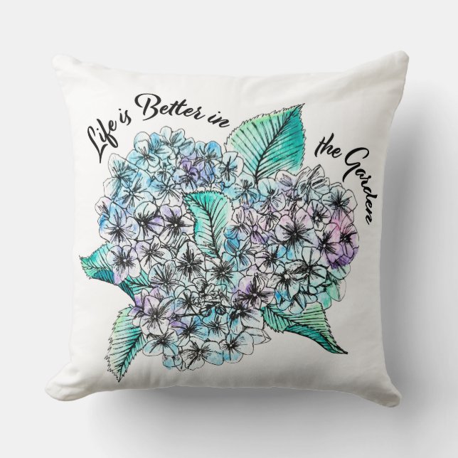 Coussin Fleur d'hortensia (Recto)