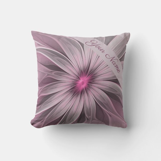 Coussin Fleur d'Imaginaire Plum Abstrait Nom fractal flora (Recto)