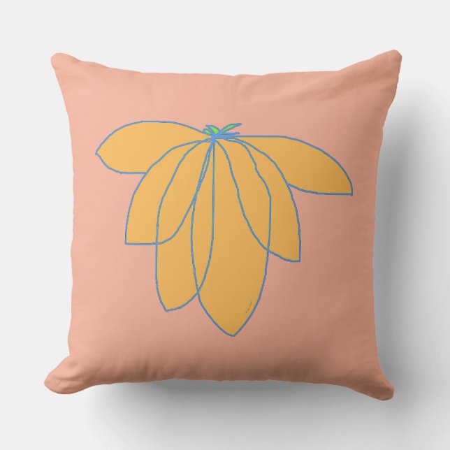 Coussin Fleur d'or sur pêche (Recto)