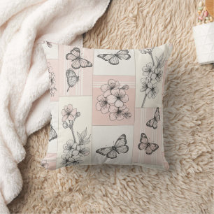 Coussin Fleur Élégante de Papillon (5)