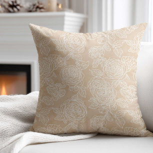 Coussin Fleur élégante de rose blanche