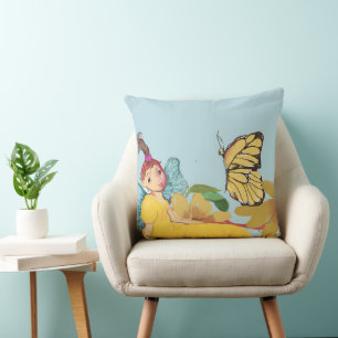 Coussin Fleur Et Papillon