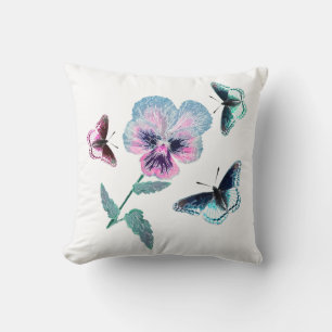 Coussin Fleur et papillons.