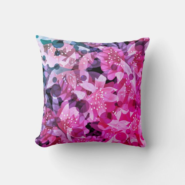 Coussin Fleur floral beige jaune orangé fleurs fleur fleur (Recto)