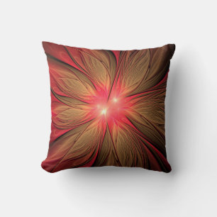 Coussin Fleur fractale de fansy rouge