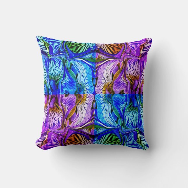 Coussin Fleur Iris Violet / Greenleaf / 1974 / Quatre / (Recto)