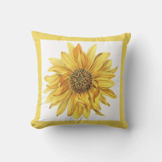 Coussin Fleur jaune / Cour de tournesol
