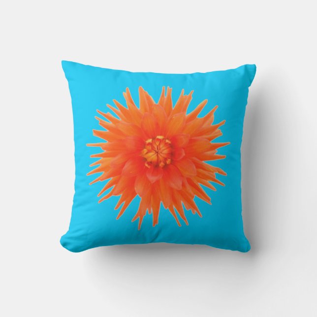 Coussin Fleur jaune orangé jaune à double face coloré (Recto)