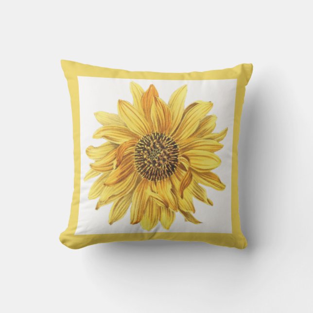 Coussin Fleur Jaune / Tournesol Patio (Recto)