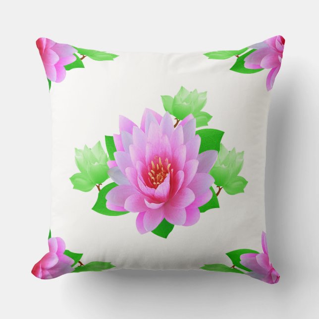 Coussin Fleur Lotus de la vie fleurit (Recto)