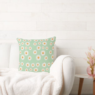 Coussin Fleur marguerite - Décor esthétique Botanique -