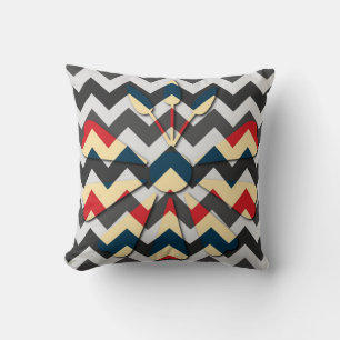 Coussin Fleur moderne Chevron Zigzag Motif