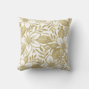 Coussin Fleur Moderne Dorée en Fleur