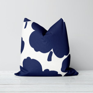 Coussin Fleur monochrome Navy