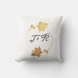 Coussin Fleur noire blanche dorée Monogramme Première cour