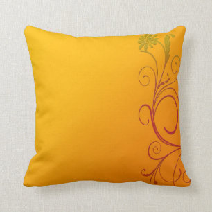 Coussin Fleur orange