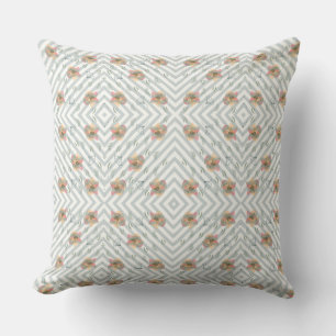 Coussin Fleur orange avec des rayures