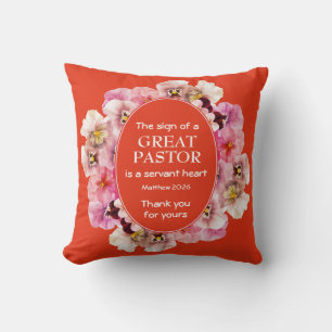 Coussin Fleur Orange Remerciement au Pasteur
