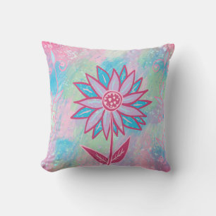 Coussin Fleur Pastel à main mignonne