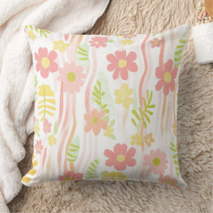 Coussin Fleur pastel rétro (3)