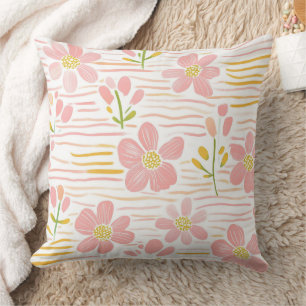 Coussin Fleur pastel rétro (6)