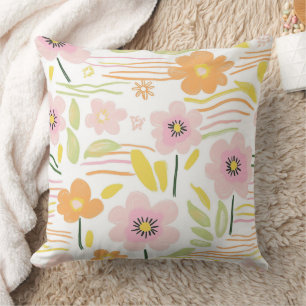 Coussin Fleur pastel rétro (7)