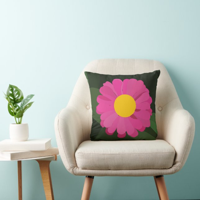 Coussin Fleur pourpre de Zinnia (Chaise)